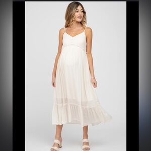 ASOS Maternity Cream Maxi Dress